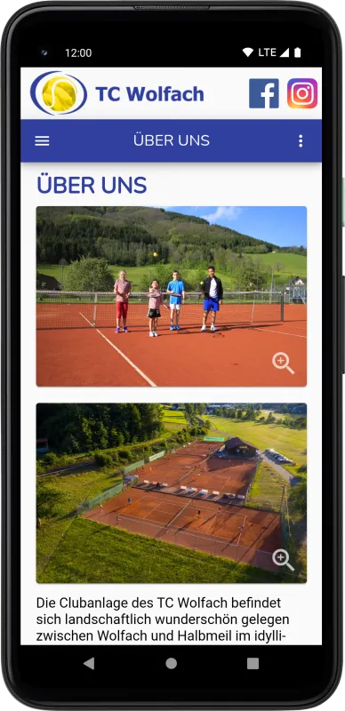 TC Wolfach Vereinsapp Screenshot
